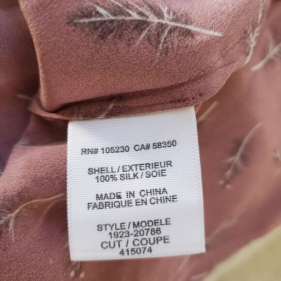 JOIE | 'Rain' 100% Silk Feather Print Sleeveless Top - size XS in Mauve - Picture 9 of 13